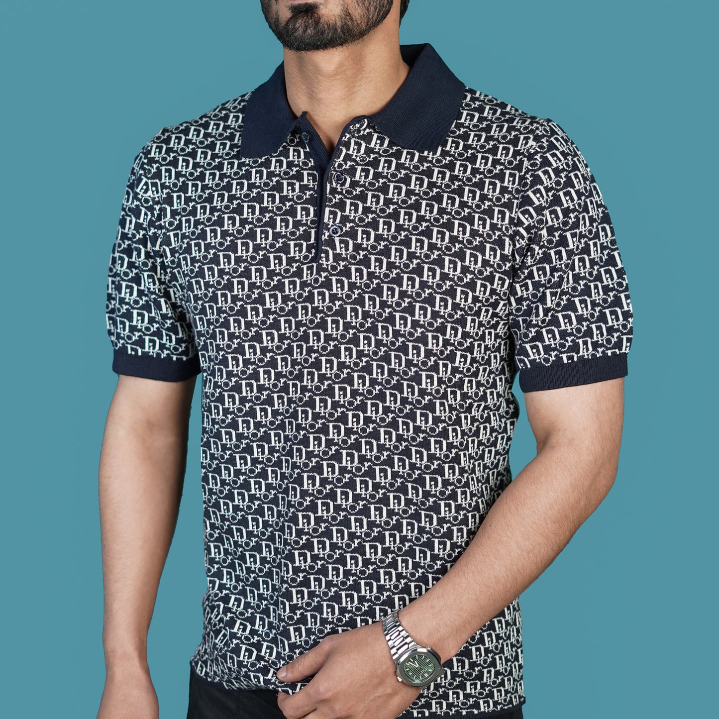 Men’s Designer Navy Blue Polo Shirt
