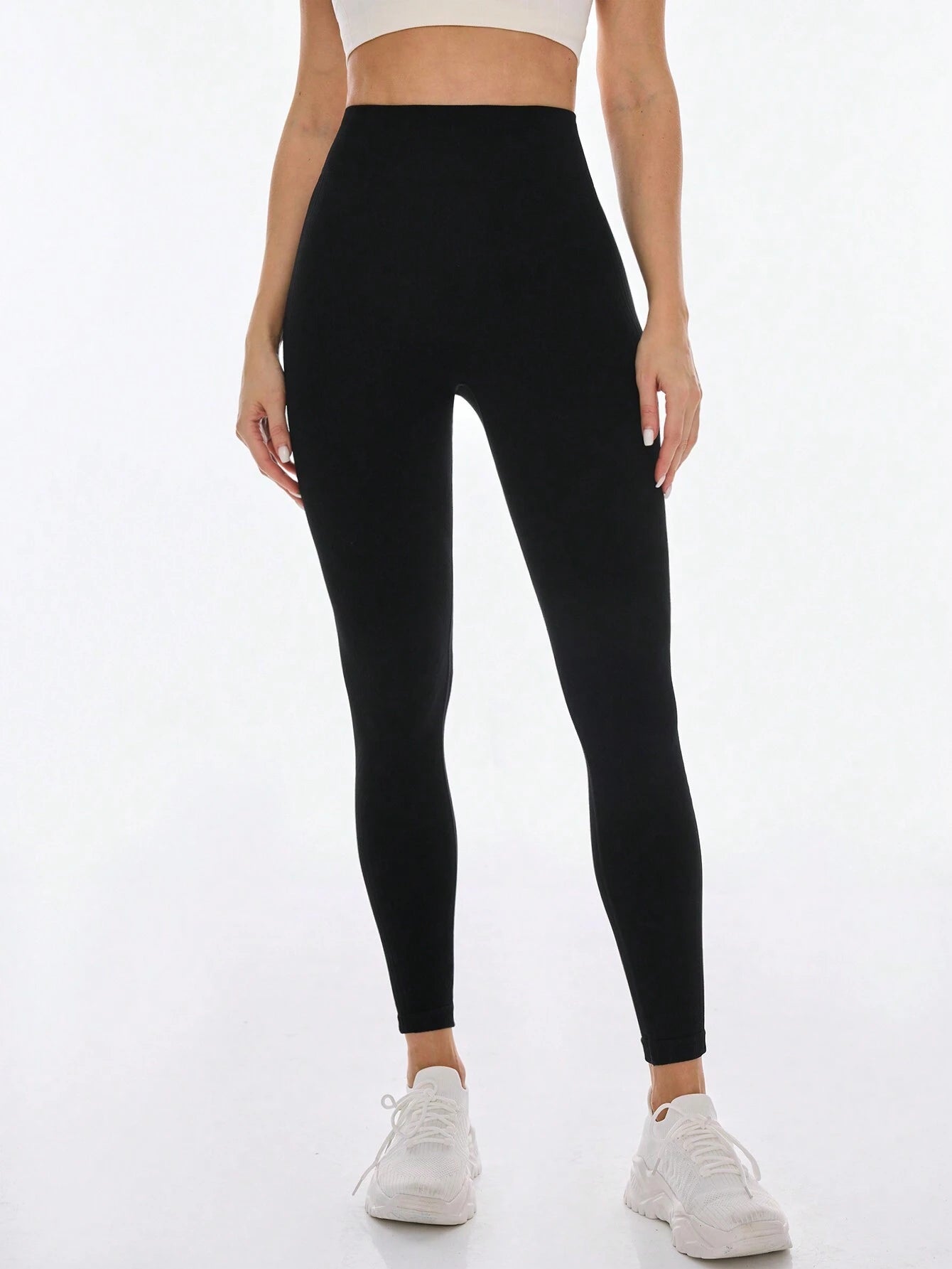 Women's High Waisted Solid Color Compression Leggings For Outdoor Yoga And Casual Wear Gym Wear