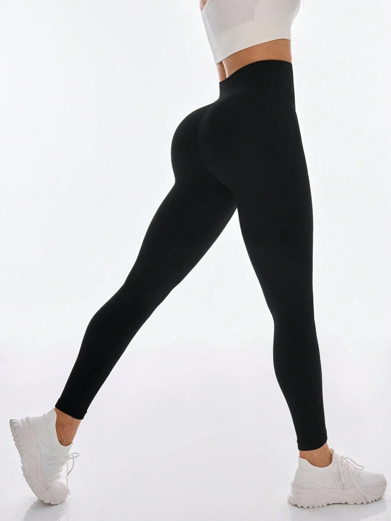 Women's High Waisted Solid Color Compression Leggings For Outdoor Yoga And Casual Wear Gym Wear